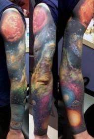 рука очень красивая нарисованная татуировка в глубоком космосе