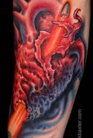 noga dramatyczny kolor kula serce tatuaż obraz