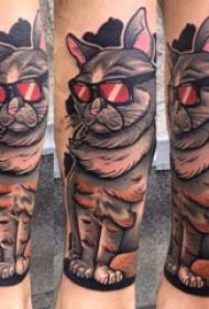 γατάκι τατουάζ αρσενικό στέλεχος σε χρωματιστό τατουάζ γατάκι εικόνα