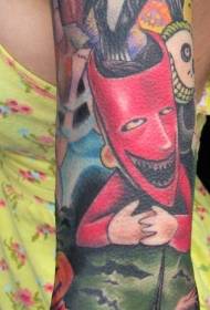 rokas maģiskais briesmonis krāsu karikatūra tetovējums modelis