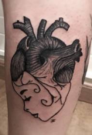 Европейская татуировка теленка девушка теленка на сердце и характер шить татуировки картинки