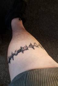 ECG tattoo picture طالب الذكور العجل على ECG صورة الوشم