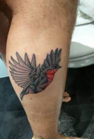 geometrische Tier Tattoo männlichen Schaft farbigen Vogel Tattoo Bild