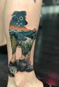Landscape tattoo girl legs on dog and landscape tattoo pictures