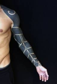 მკლავი შავი ბლოკი დიდი ფართობის tattoo ნიმუში