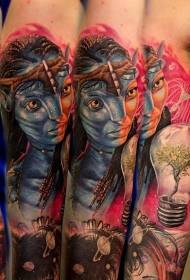 Grande nova escola cor Avatar com padrão de tatuagem de bulbo de planta