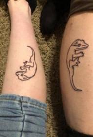ještěrka tetování vzor pár telat na obrázek černé ještěrky tetování