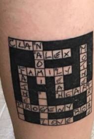 tatouaj jwèt gason kò sou nwa foto tatoo sudoku