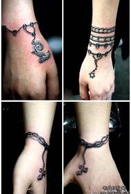a set of wrist bracelet tattoo designs