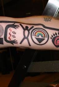 conception amusante de bras et divers tatouages avec logo tribal