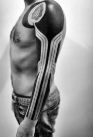 lengan pria desain pola tato suku besar