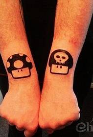 Modello di tatuaggio di coppia carina totem fungo