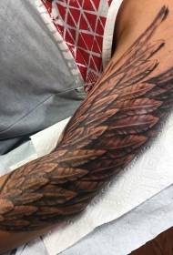 braço bom preto cinza asas tatuagem padrão