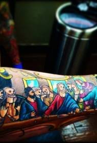 Braccio Cartoon colore religioso Jesus Dinner Tattoo Pattern