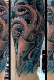 ruoko rwemurume ruvara rwechokwadi squid tattoo maitiro