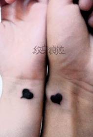 nadgarstek śliczna para totem miłość wzór tatuażu 97215 - moda na nadgarstek kompaktowy wzór tatuażu korona para