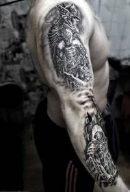 roko impresivno črno-beli različni vzorci tetovaže bojevnika fantazije