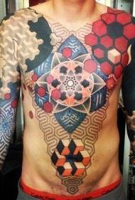 Qaabka loo yaqaan 'Arm Color Large Geometric Tattoo Patric'