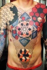 Modello di tatuaggio geometrico grande colore braccio