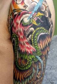 Aarm Draach a Phoenix gemoolt Tattoo Muster