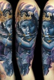 dath stíl fantaisíochta lámh patrún tattoo Indiach
