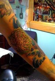цвят на ръката хризантема татуировка модел