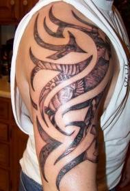 Arm Indian Tribal Black Symbol Tattoo Pattern