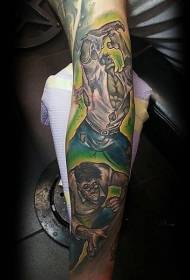 cvetlični krak Vzorec tatoo školjke Hulk