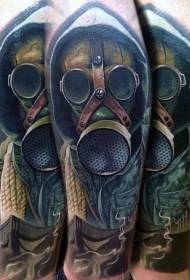 model de tatuaj cu mască de gaz realistă