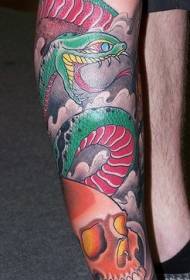 barvni krak vzorec tatoo kača andskull