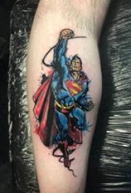 personalità Superman tatuaggio ragazzi vitelli sulle immagini del tatuaggio di colore Superman