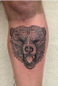 Baile dyr tatovering mand skaft på sort bjørn tatovering billede