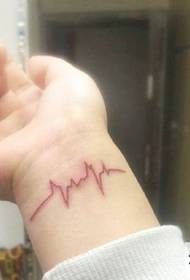 Patrón de tatuaxe de moda ECG no pulso