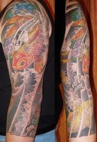 käsivarsi Aasian tyylin väri Koi tatuointi malli