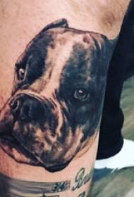 Eiropas līnijas tetovējums vīrieša kāts uz melna mājdzīvnieka suņa tetovējuma attēla