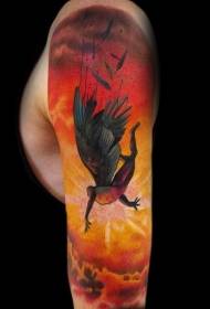 ръкава илюстрация стил кацане модел Icarus татуировка
