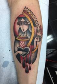 modello di tatuaggio personaggio ragazza modello di tatuaggio figura femminile di vitello femminile