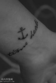 modello di tatuaggio inglese ancoraggio con polso