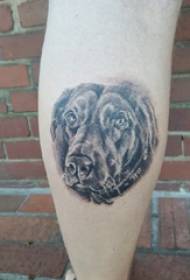 European calf tattoo male shank on black puppy tattoo picture