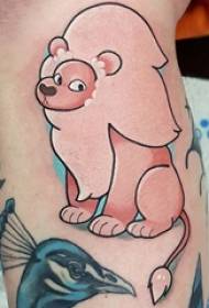 tetovējums karikatūra meitene teļš krāsains karikatūra lauva Tetovējums attēls