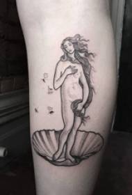 sexy tattoo Female girl calf on girl character tattoo pattern