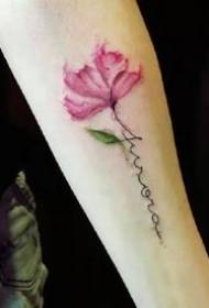 suitable for small fresh and beautiful flower tattoos on the arm