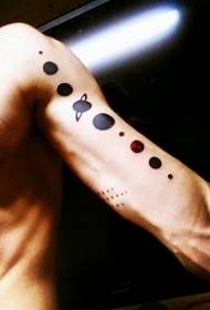 braccio tatuaggio semplice colore modello piccolo pianeta