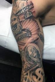 brako dolaro kombinita tombejo temo tatuaje ŝablono