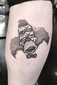 clown tattoo ຜູ້ຊາຍ calf ກ່ຽວກັບກາຕູນ tattoo ຮູບພາບ clown ສີດໍາ