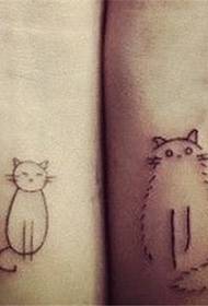 წყვილი მაჯის kitten tattoo ნიმუში