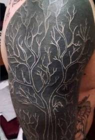 modello braccio tatuaggio personalità albero bianco e nero