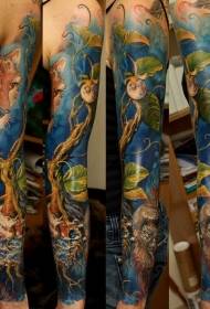 Braccio di fiori Colori Vari modelli di tatuaggi di animali