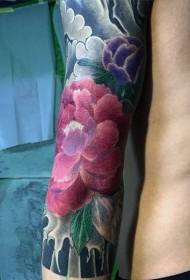 lengan pola tato bunga warna yang sangat indah
