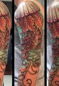 arm zeer mooie kleur kwallen tattoo patroon